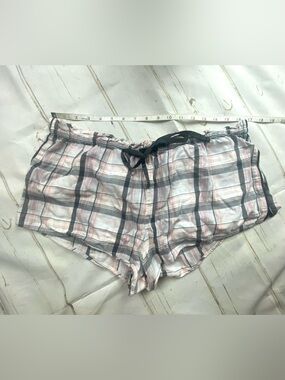 Victoria’s Secret Plaid Drawstring Lounge Shorts - Pink & Gray